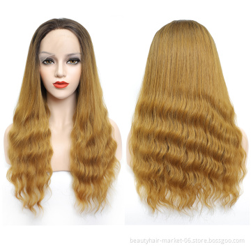 Hot Selling Wigs of Synthetic Hair Deep Loose Curly Wave Hd Transparent Lace Front Preplucked Synthetic Wigs Heat Resistant